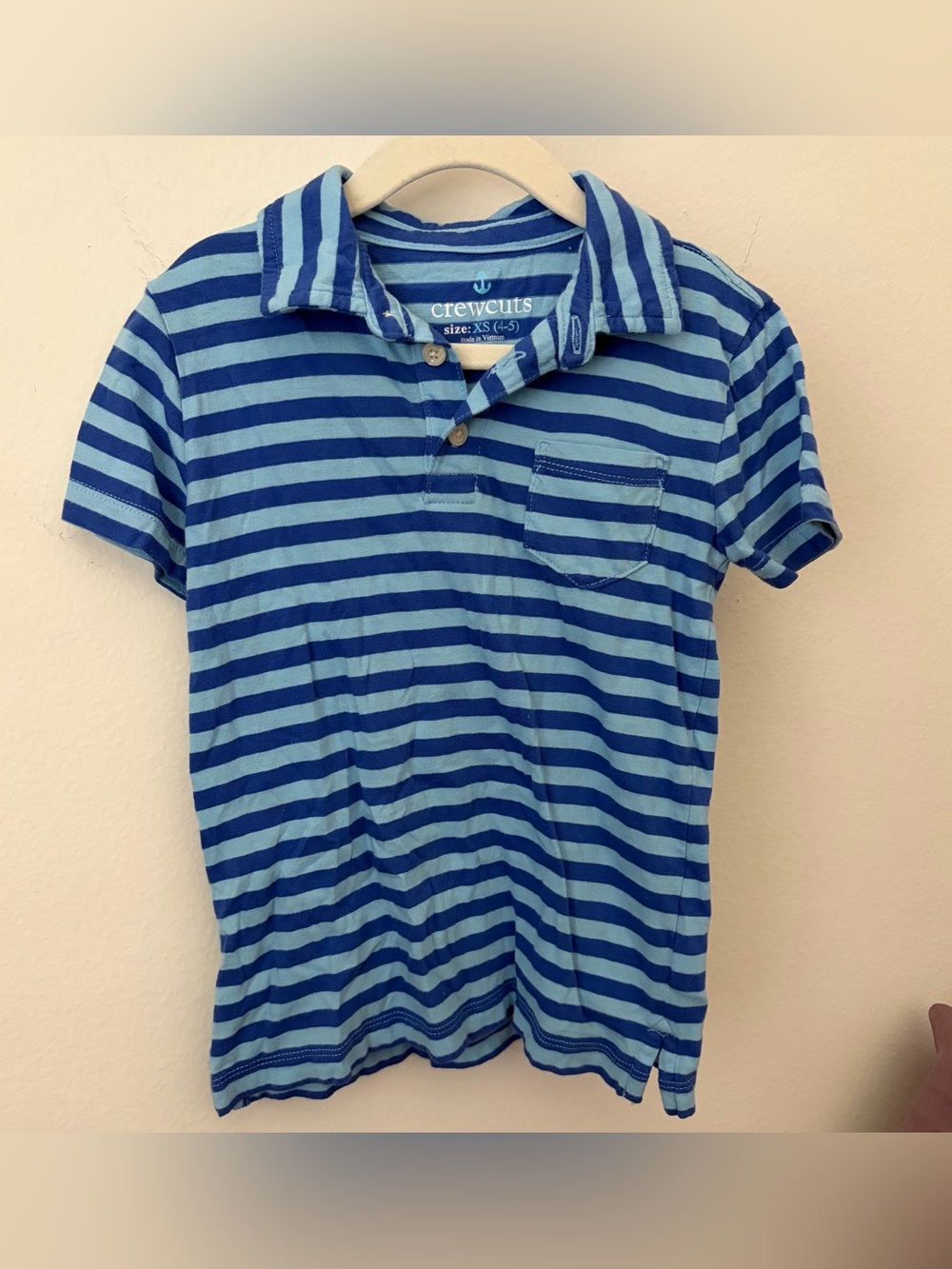 Crewcuts Blue Striped Polo with Chest Pocket